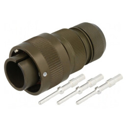 Conector militar 16 VG95234 mufă tată 3 pini oliv