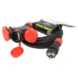 Prelungitor alimentare 10m 3 prize 16A negru | Electronic-mag.ro | Componente Electronice