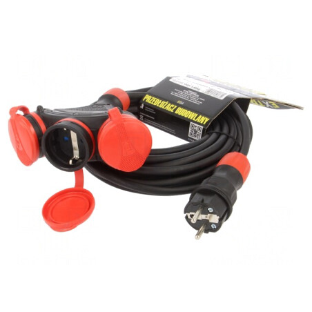 Prelungitor alimentare 10m 3 prize 16A negru | Electronic-mag.ro | Componente Electronice