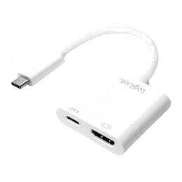 Adaptor USB 3.0 HDMI cu USB C Power Delivery și mufă USB C
