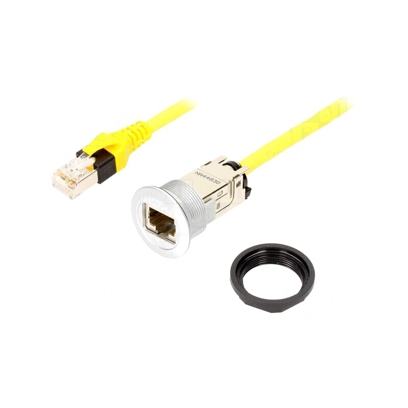 Soclu RJ45 22mm IP20 Argintiu | Electronic-mag.ro | Componente Electronice