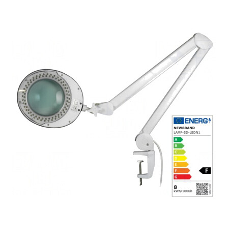Lupă de masă cu iluminare LED 5dpt 8W 6500K Ø120mm | Electronic-mag.ro | Componente Electronice