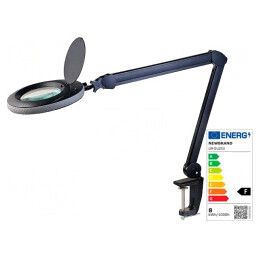 Lupă de masă cu iluminare | 5dpt(x2,25) | Ø120mm | Ø4,72" | 8W | LAMP-5D-LEDN1B