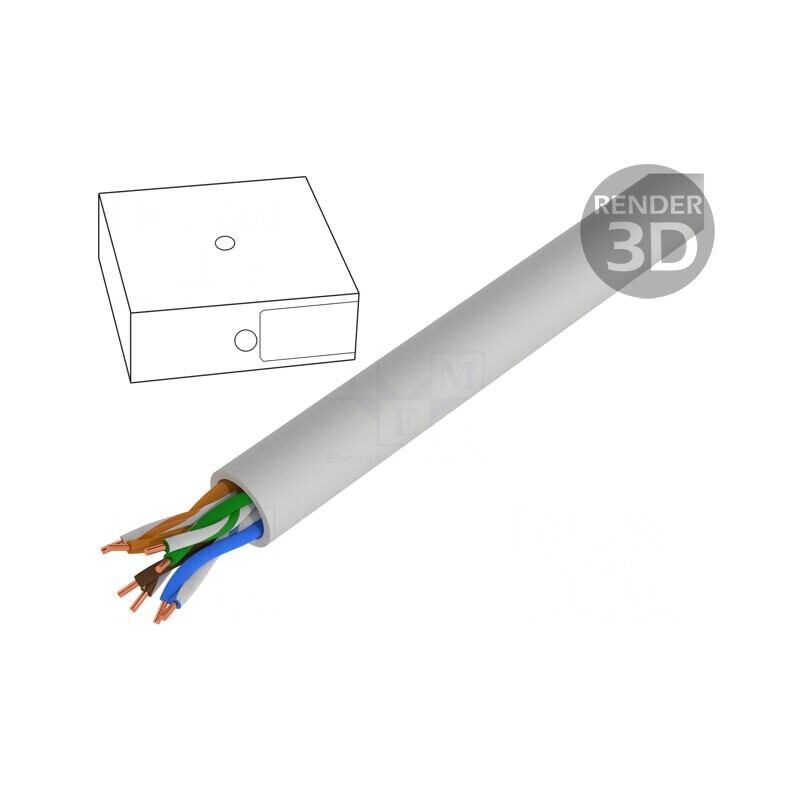 Cablu U/UTP Cat 5e Cu 100m Gri | Electronic-mag.ro | Componente Electronice