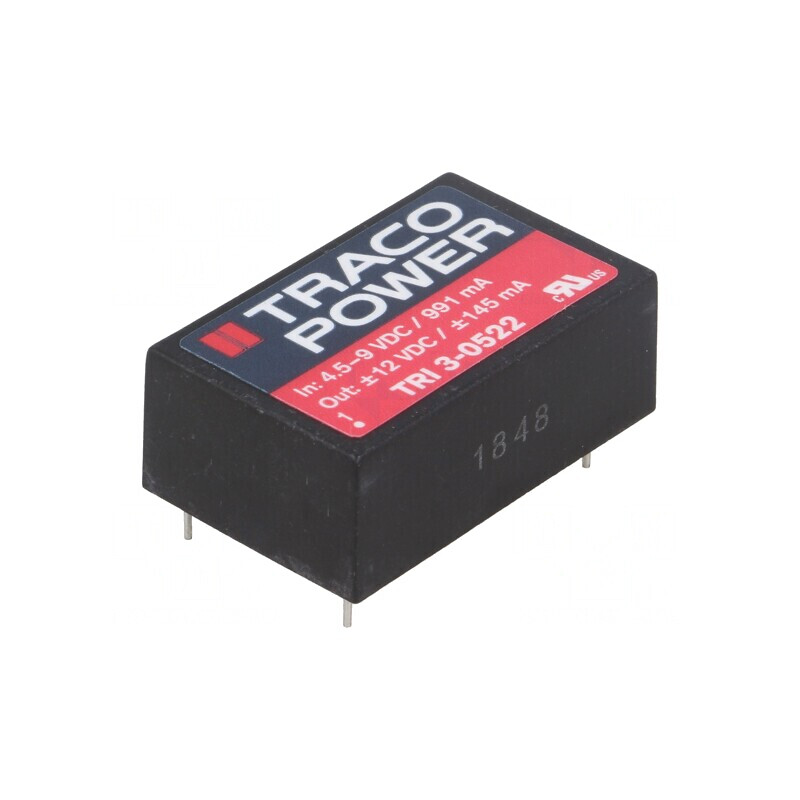 Convertor DC/DC 3.5W 4.5-9V la 12V/-12V TRI 3-0522 | Electronic-mag.ro | Componente Electronice Convertor DC/DC 3.5W 4.5-9V la 12V/-12V TRI 3-0522 | Electronic-mag.ro | Componente Electronice