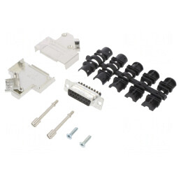 Conector D-Sub 15-Pin Mamă Unghi 45° Terminal Șurub Cablu | Electronic-mag.ro | Componente Electronice