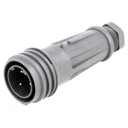 Mufă Circulară cu 3 Pini Filet Exterior | Electronic-mag.ro | Componente Electronice