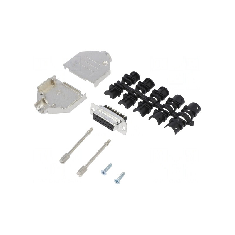 Conector D-Sub 15 PIN Mamă Drept cu Terminal pe Șurub pentru Cablu | Electronic-mag.ro | Componente Electronice