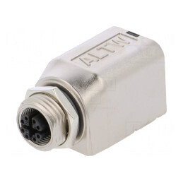 Adaptor M12 Mamă la RJ45 Soclu IP67 8 PIN | Electronic-mag.ro | Componente Electronice