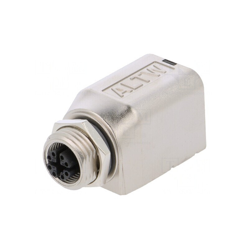 Adaptor M12 Mamă la RJ45 Soclu IP67 8 PIN | Electronic-mag.ro | Componente Electronice
