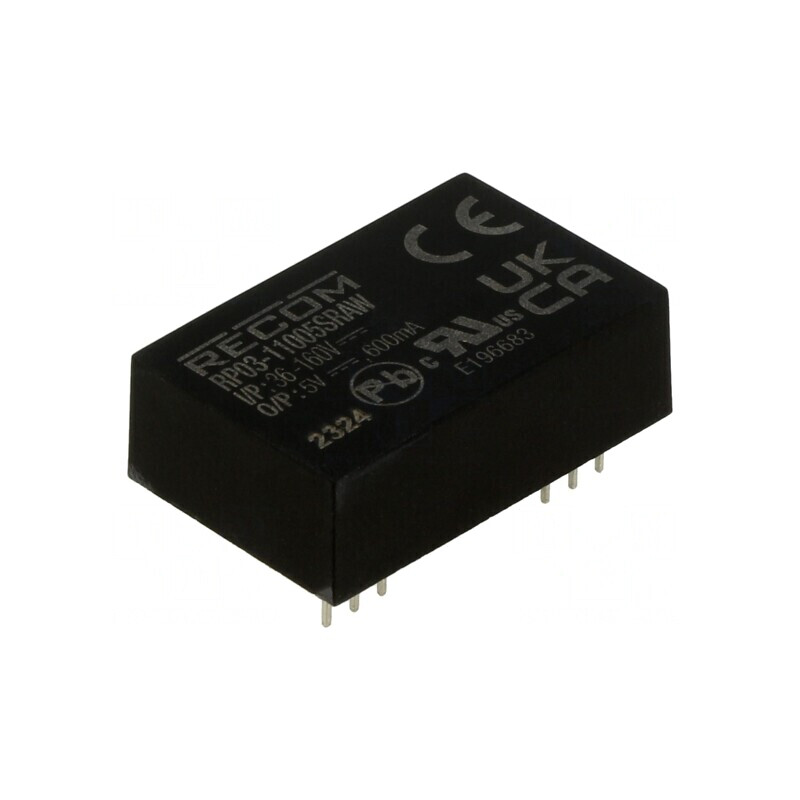 Convertor DC/DC 3W 36-160V la 5V 600mA DIP24 | Electronic-mag.ro | Componente Electronice