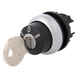 Comutator Rotativ cu Cheie 22mm Negru | Electronic-mag.ro | Componente Electronice