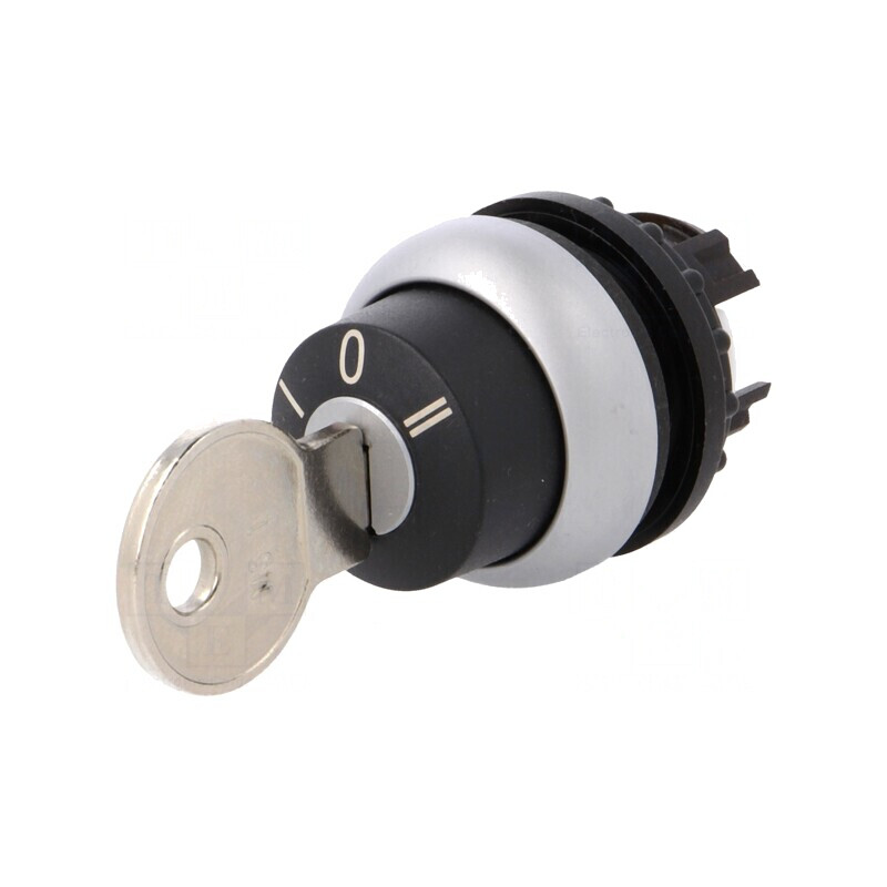 Comutator Rotativ cu Cheie 22mm Negru | Electronic-mag.ro | Componente Electronice