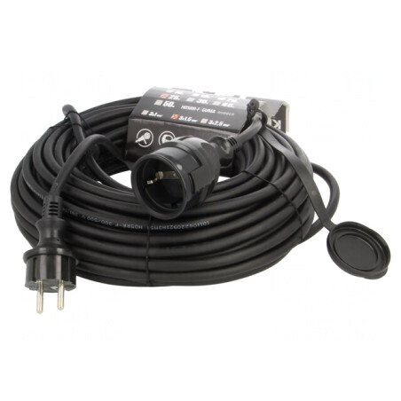 Prelungitor alimentare negru 25m 16A | Electronic-mag.ro | Componente Electronice