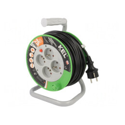 Prelungitor alimentare 25m 4 prize negru | Electronic-mag.ro | Componente Electronice