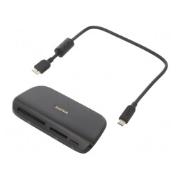 Cititor Card Memorie USB-C USB 3.0 Negru 312Mbps | Electronic-mag.ro | Componente Electronice