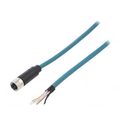 Mufă M12 PIN 8 Mamă Dreptă IP67 1m | Electronic-mag.ro | Componente Electronice