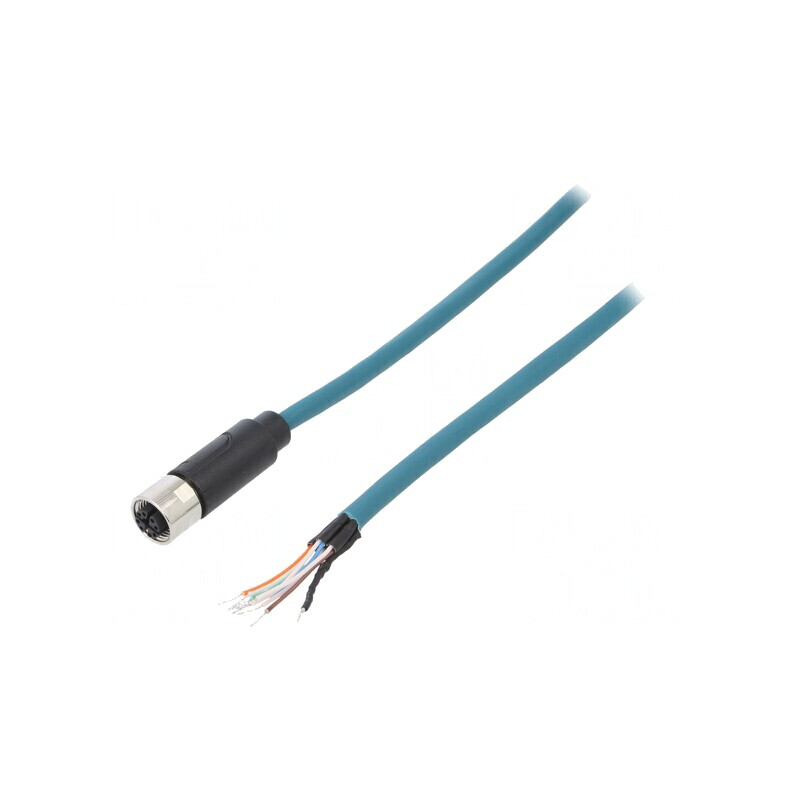 Mufă M12 PIN 8 Mamă Dreptă IP67 1m | Electronic-mag.ro | Componente Electronice