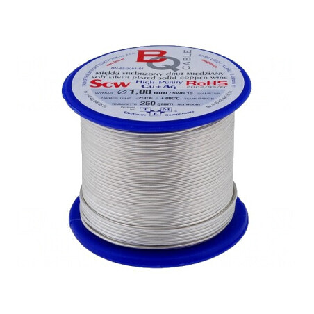 Sârmă de Cupru Argintată 1mm 250g | Electronic-mag.ro | Componente Electronice