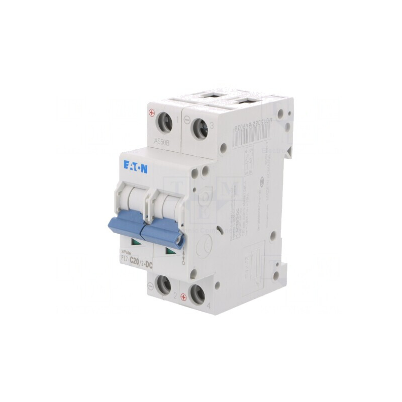 Întrerupător de supracurent 20A 230/400VAC 250VDC 10kA PL7-C20/2-DC | Electronic-mag.ro | Componente Electronice
