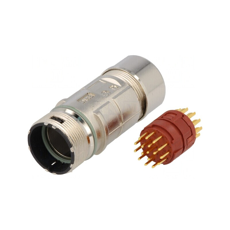 Conector M23 17-PIN Tată Lipire Drept Aurit | Electronic-mag.ro | Componente Electronice