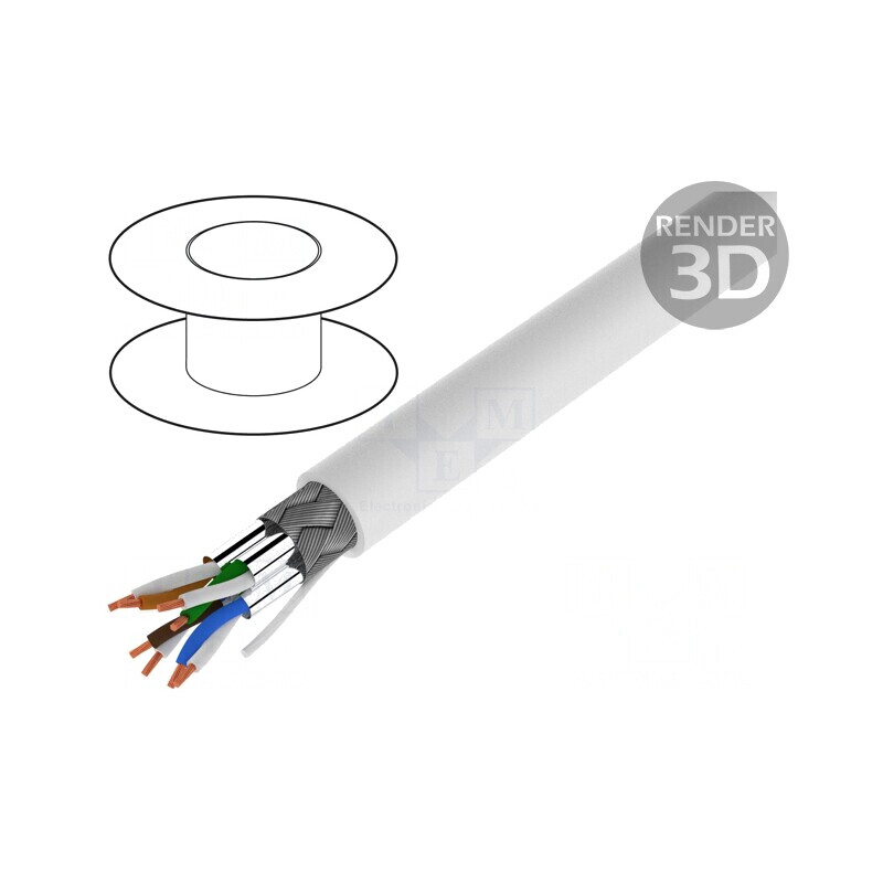 Cablu Ethernet S/FTP Cat 7 Industrial 50m Alb LSZH | Electronic-mag.ro | Componente Electronice Cablu Ethernet S/FTP Cat 7 Industrial 50m Alb LSZH | Electronic-mag.ro | Componente Electronice