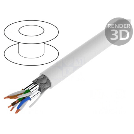 Cablu Ethernet S/FTP Cat 7 Industrial 50m Alb LSZH | Electronic-mag.ro | Componente Electronice