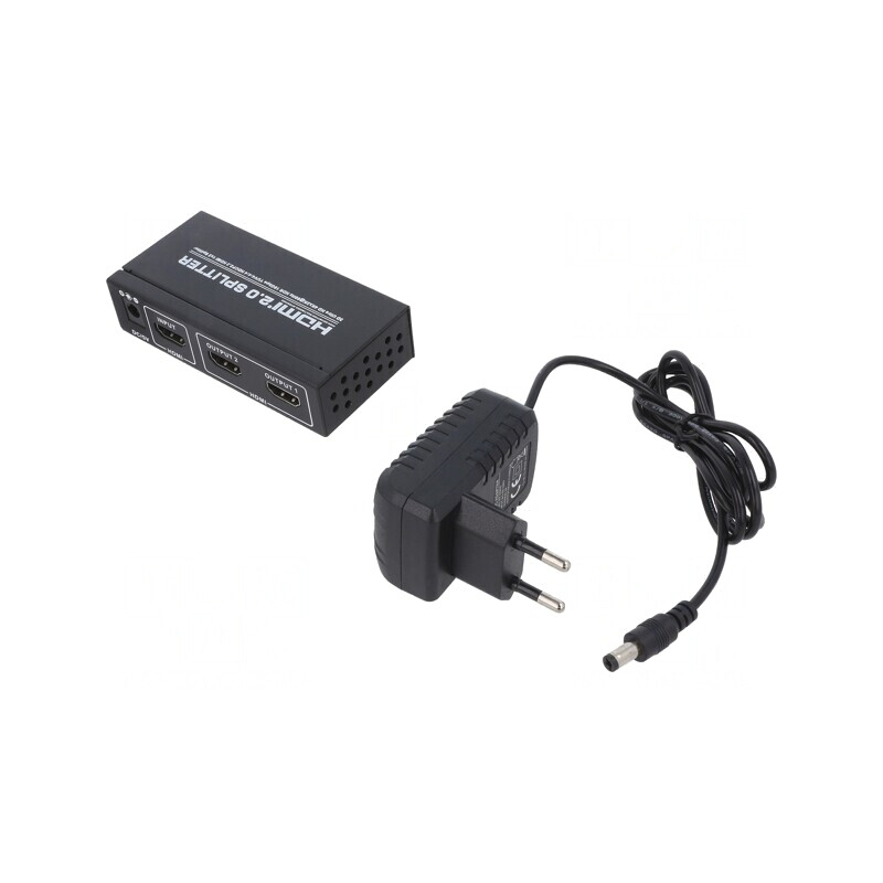 Splitter HDMI 2.0 Negru cu Intrare DC și HDMI | Electronic-mag.ro | Componente Electronice