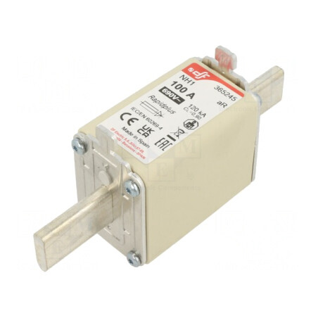Siguranță NH1 100A 690VAC 550VDC Argintie | Electronic-mag.ro | Componente Electronice