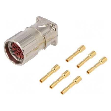 Conector M23 6 Pin Mamă Crimpat Drept IP68 | Electronic-mag.ro | Componente Electronice