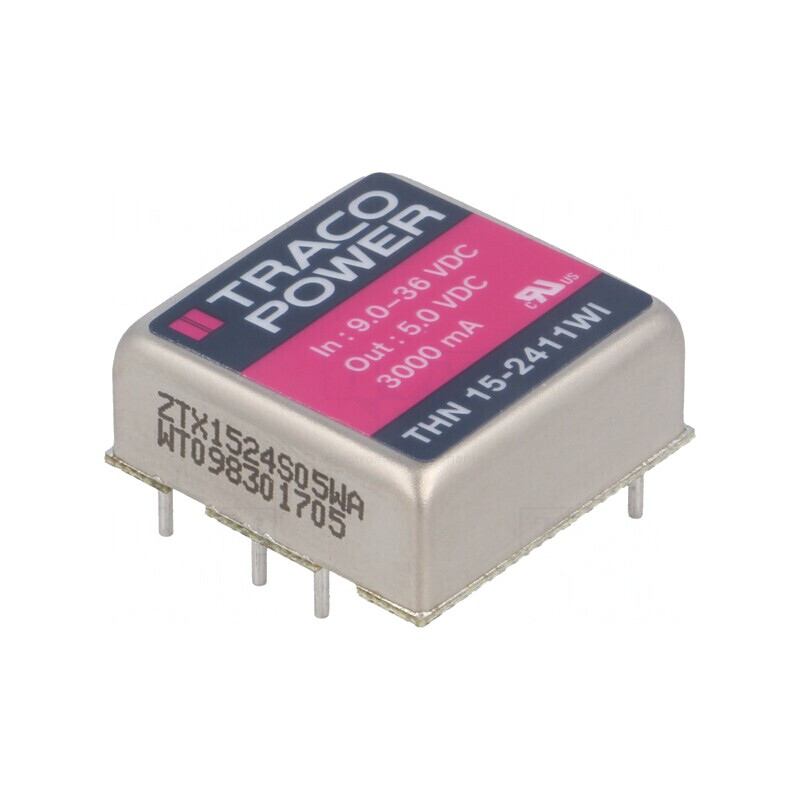 Convertor DC/DC 15W 9-36V la 5V 3000mA THN 15-2411WI | Electronic-mag.ro | Componente Electronice Convertor DC/DC 15W 9-36V la 5V 3000mA THN 15-2411WI | Electronic-mag.ro | Componente Electronice