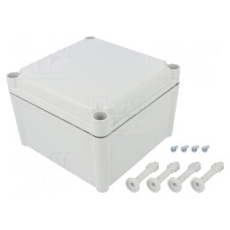 Carcasă Universală SOLID ABS Gri 188x188x130mm | Electronic-mag.ro | Componente Electronice