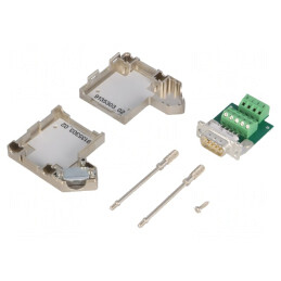 Mufă D-Sub 9 PIN în unghi 55° cu terminal șurub 50V | Electronic-mag.ro | Componente Electronice