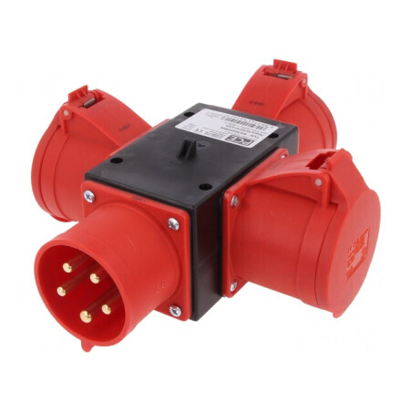 Conector Alimentare AC Trifazat Splitter 32A 400VAC IP44 | Electronic-mag.ro | Componente Electronice