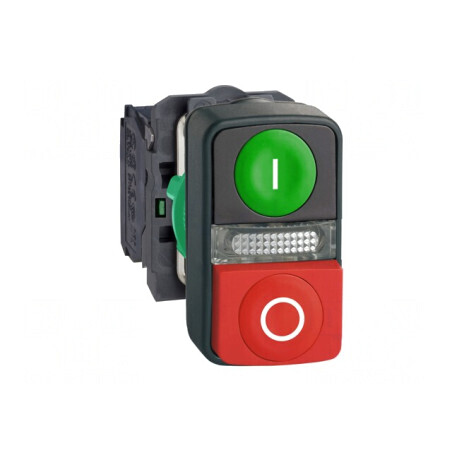 Comutator dublu LED roșu/verde 22mm 1NC/NO | Electronic-mag.ro | Componente Electronice