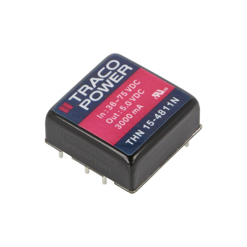 Convertor DC/DC 15W 36-75V la 5V 3A THN 15-4811N | Electronic-mag.ro | Componente Electronice