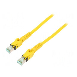 Patch cord S/FTP 6a Cu PUR galben 5m | Electronic-mag.ro | Componente Electronice