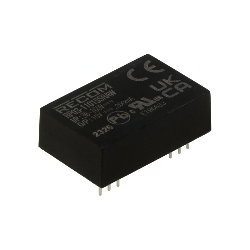 Convertor DC/DC 3W 36-160V la 15V 200mA DIP24 | Electronic-mag.ro | Componente Electronice