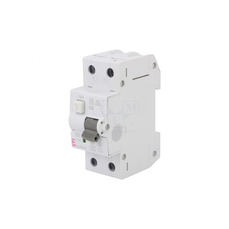 Întrerupător RCBO 16A 30mA 2P 230/400VAC IP20 | Electronic-mag.ro | Componente Electronice