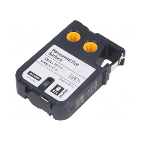 Bandă Albă 9mm x 9,1m cu Text Negru | Electronic-mag.ro | Componente Electronice