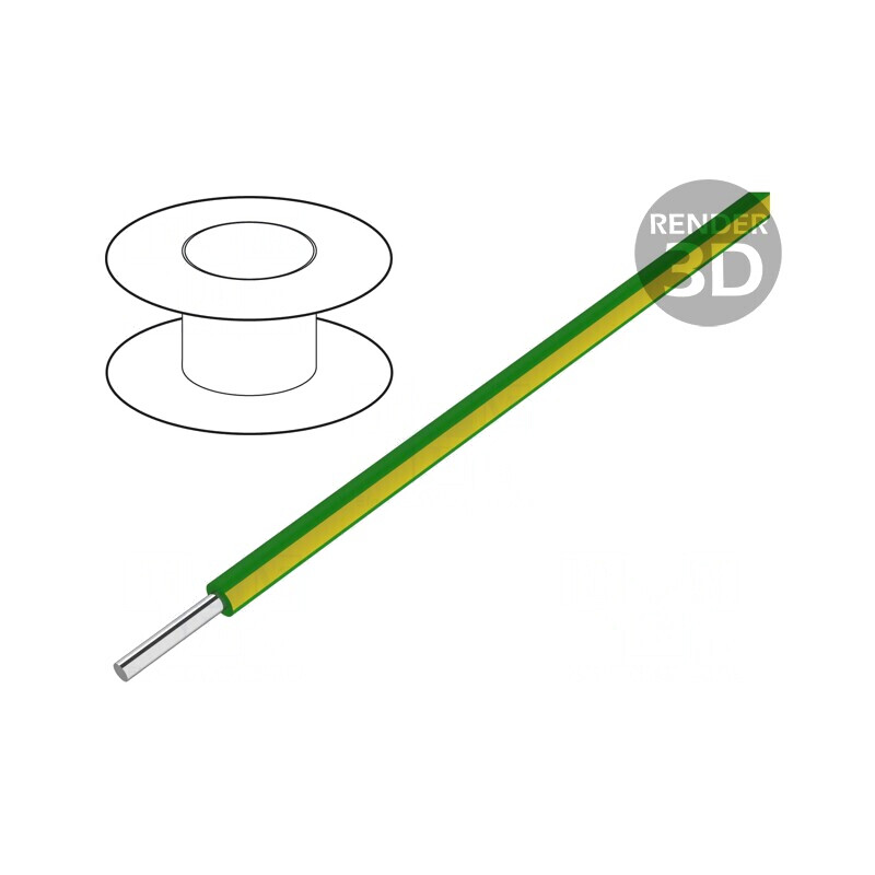 Cablu EcoWire 18AWG verde-galben 600V 30,5m | Electronic-mag.ro | Componente Electronice