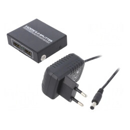 Splitter HDMI 2.0 Negru cu Intrare DC și HDMI | Electronic-mag.ro | Componente Electronice