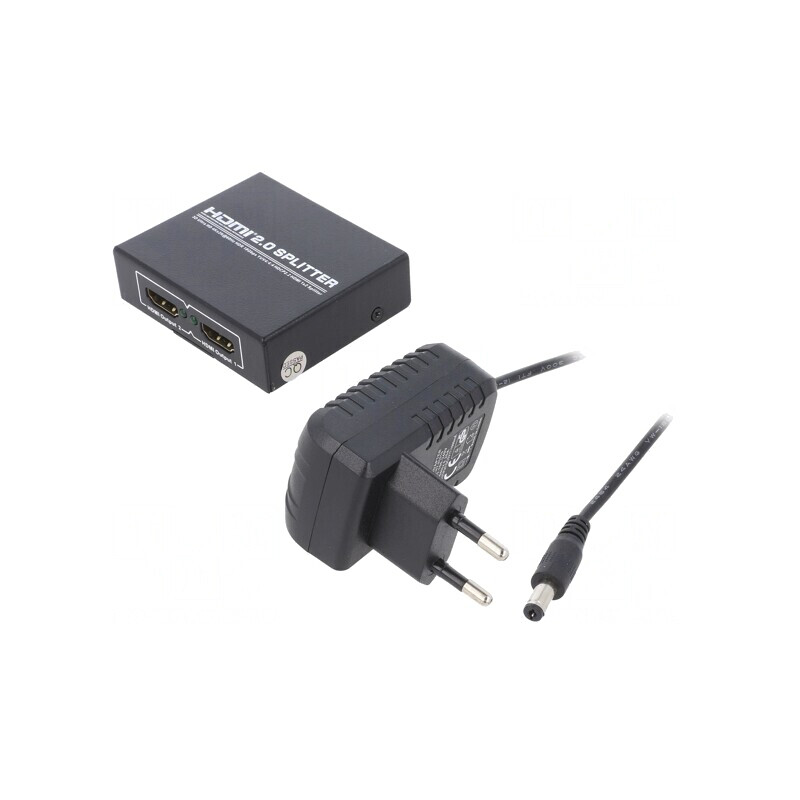 Splitter HDMI 2.0 Negru cu Intrare DC și HDMI | Electronic-mag.ro | Componente Electronice