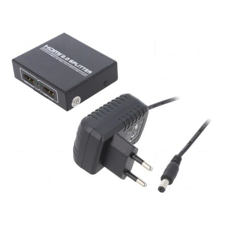 Splitter HDMI 2.0 Negru cu Intrare DC și HDMI | Electronic-mag.ro | Componente Electronice