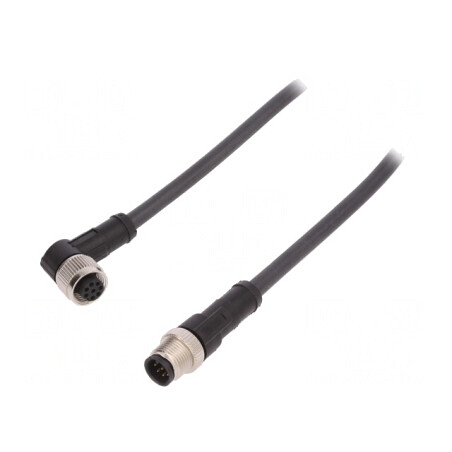 Cablu de conectare M12 8 pini 1m PUR 30VAC 4A | Electronic-mag.ro | Componente Electronice