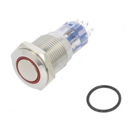 Comutator Anti-Vandalism DPDT 3A 250VAC IP67 LED Roșu | Electronic-mag.ro | Componente Electronice