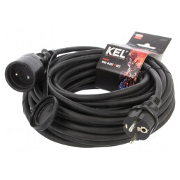 Prelungitor Alimentare Negru 15m 16A 3x2.5mm2 | Electronic-mag.ro | Componente Electronice