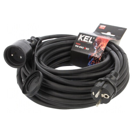 Prelungitor Alimentare Negru 15m 16A 3x2.5mm2 | Electronic-mag.ro | Componente Electronice