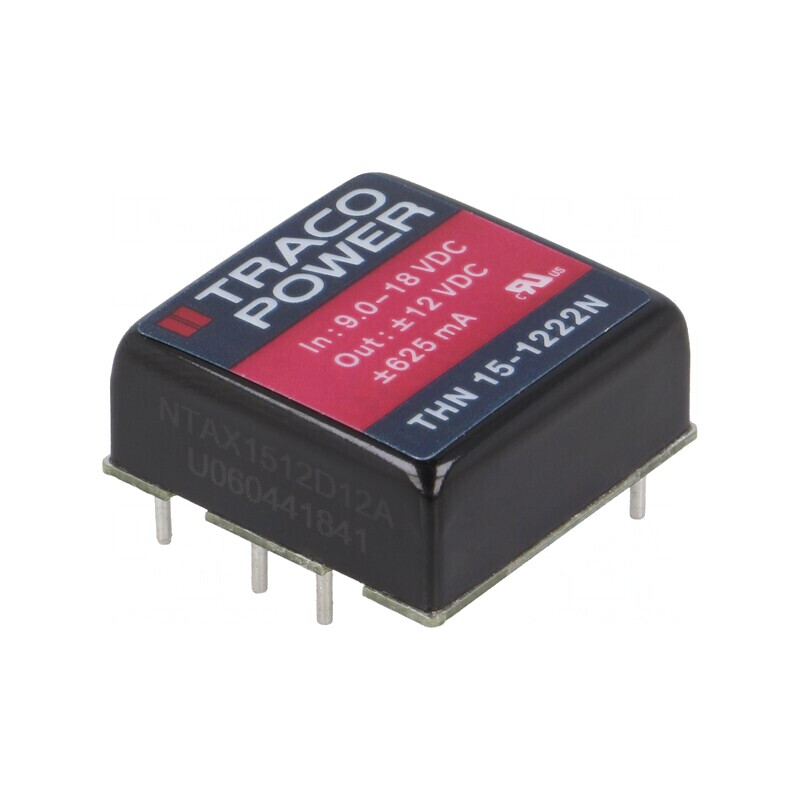 Convertor DC/DC 15W 9-18V la 12V/-12V THN 15-1222N | Electronic-mag.ro | Componente Electronice