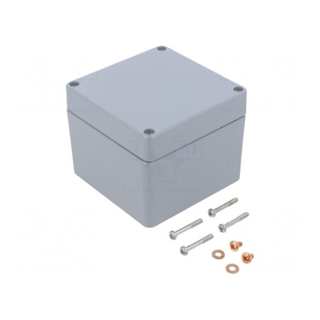 Carcasă Universală Aluminiu Gri 100x100x80mm | Electronic-mag.ro | Componente Electronice
